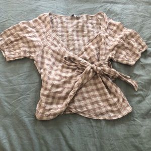 Madewell Gingham Wrap Top